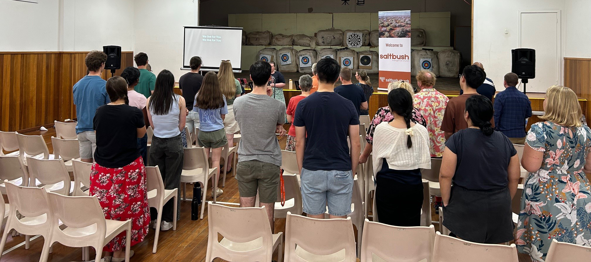 Saltbush Evangelical Church on a Sunday morning